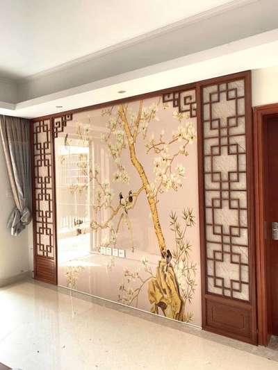 中式花格背景墙，华顺建材专业生产